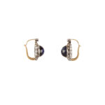 Cercei din aur de 14k cu safir si diamante