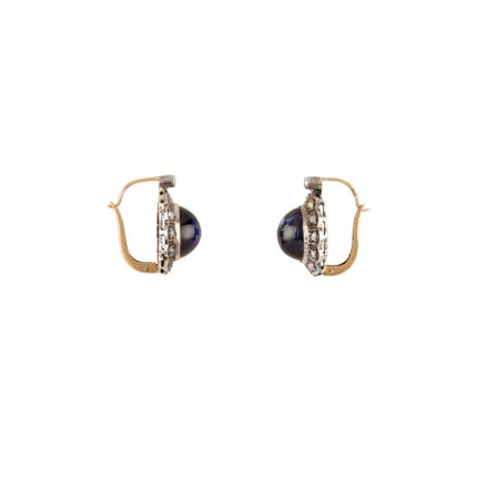 Cercei din aur de 14k cu safir si diamante