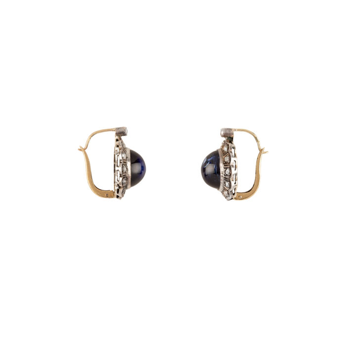 Cercei din aur de 14k cu safir si diamante