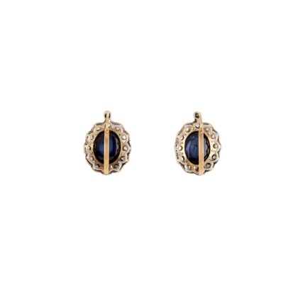 Cercei din aur de 14k cu safir si diamante