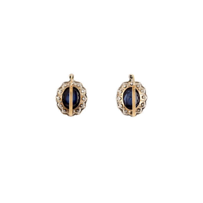 Cercei din aur de 14k cu safir si diamante
