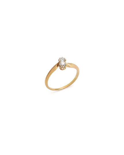 Inel din aur galben de 18k cu diamante naturale