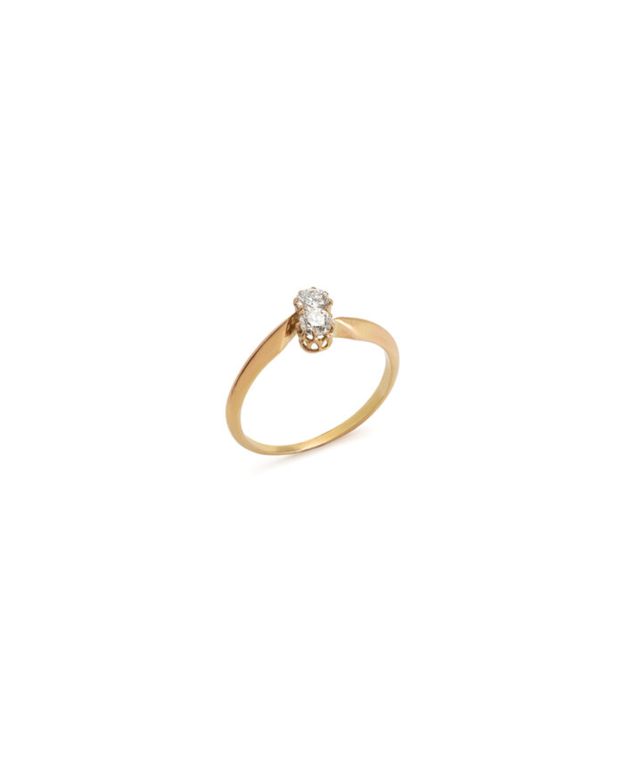 Inel din aur galben de 18k cu diamante naturale