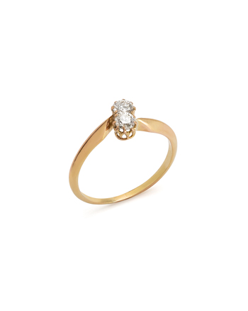 Inel din aur galben de 18k cu diamante naturale