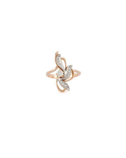 Inel din aur de 14k si platina cu diamante naturale
