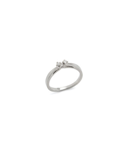 Inel din aur alb de 14k cu diamante naturale