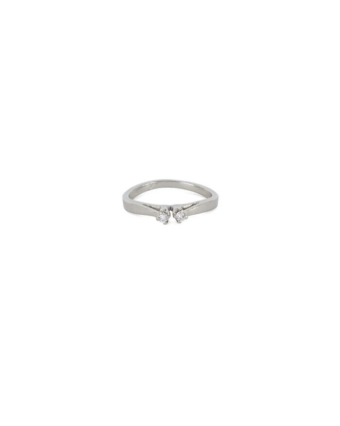 Inel din aur alb de 14k cu diamante naturale