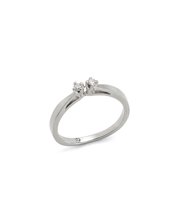 Inel din aur alb de 14k cu diamante naturale
