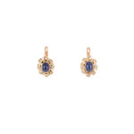 Cercei aur roz de 14k cu safire si diamante naturale