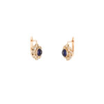 Cercei aur roz de 14k cu safire si diamante naturale