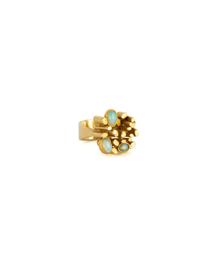 Inel creatie din aur de 18k cu opal natural australian
