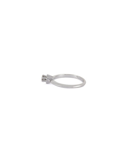 Inel solitar din aur alb de 18k cu diamant natural