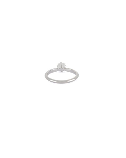 Inel solitar din aur alb de 18k cu diamant natural