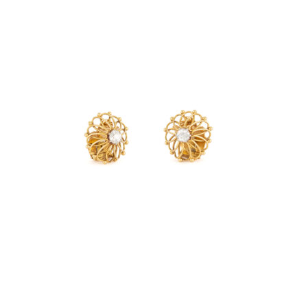 Cercei vintage din aur de 18k cu diamante naturale