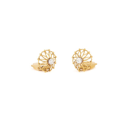 Cercei vintage din aur de 18k cu diamante naturale
