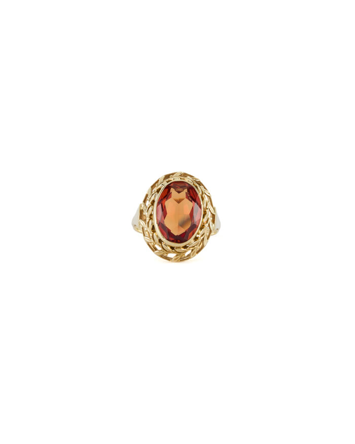 Inel vintage din aur de 14k cu topaz imperial