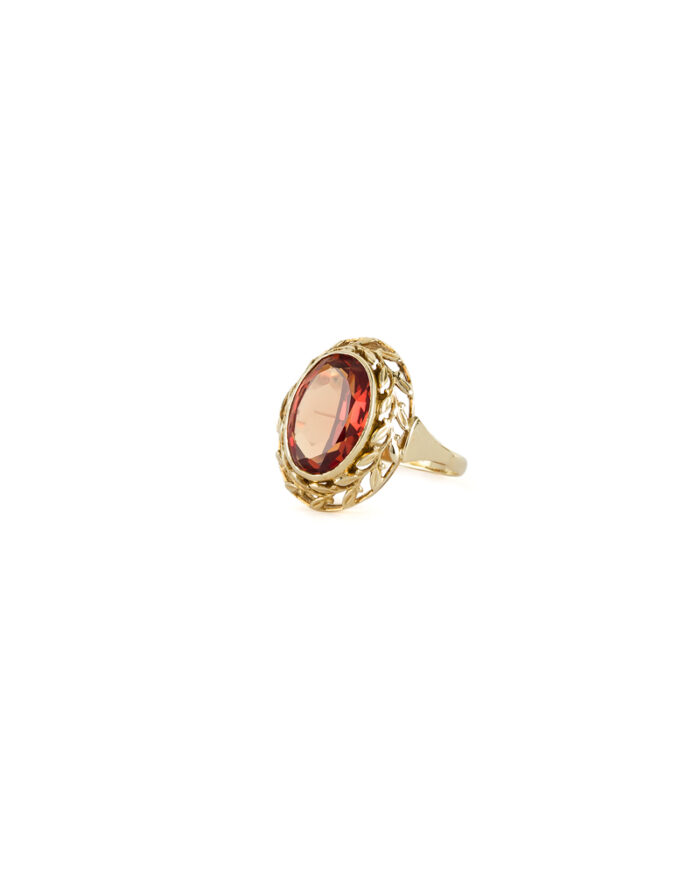 Inel vintage din aur de 14k cu topaz imperial
