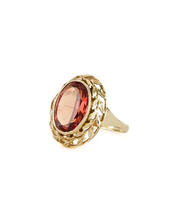 Inel vintage din aur de 14k cu topaz imperial