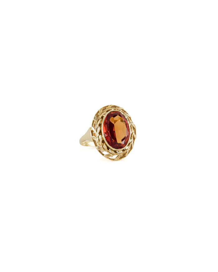 Inel vintage din aur de 14k cu topaz imperial