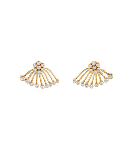 Cercei 2 in 1 din aur de 18k cu diamante naturale