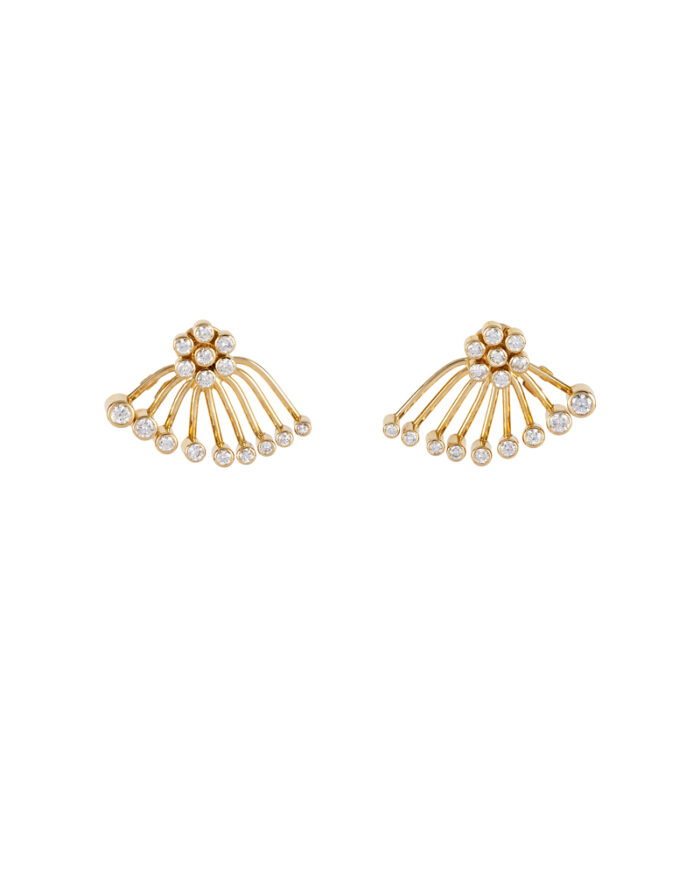 Cercei 2 in 1 din aur de 18k cu diamante naturale