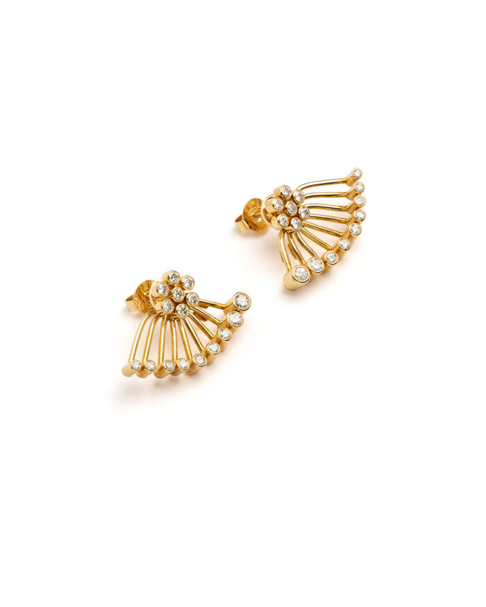 Cercei 2 in 1 din aur de 18k cu diamante naturale