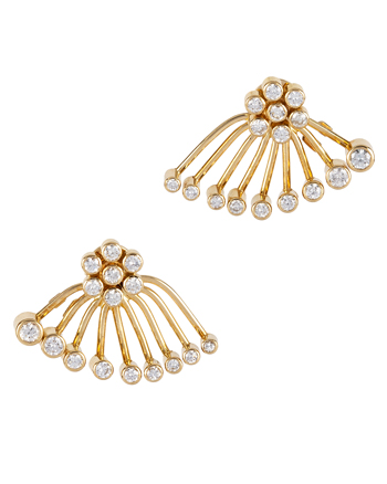 Cercei 2 in 1 din aur de 18k cu diamante naturale