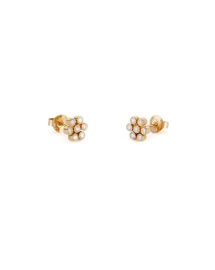 Cercei 2 in 1 din aur de 18k cu diamante naturale