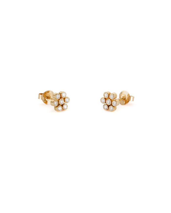 Cercei 2 in 1 din aur de 18k cu diamante naturale