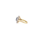 Inel vintage din aur de 18k cu safir si diamante naturale