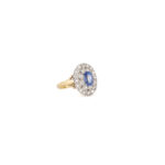 Inel vintage din aur de 18k cu safir si diamante naturale