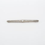 Brosa vintage din platina si aur de 18k cu diamante naturale