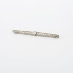 Brosa vintage din platina si aur de 18k cu diamante naturale