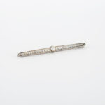 Brosa vintage din platina si aur de 18k cu diamante naturale