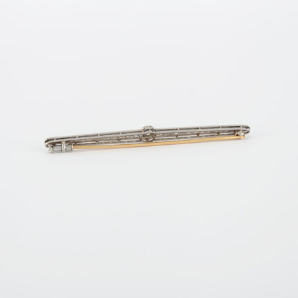Brosa vintage din platina si aur de 18k cu diamante naturale