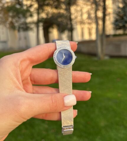 Ceas mecanic Chopard din aur alb de 18k cu diamante naturale