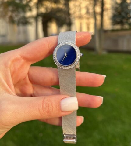 Ceas mecanic Chopard din aur alb de 18k cu diamante naturale