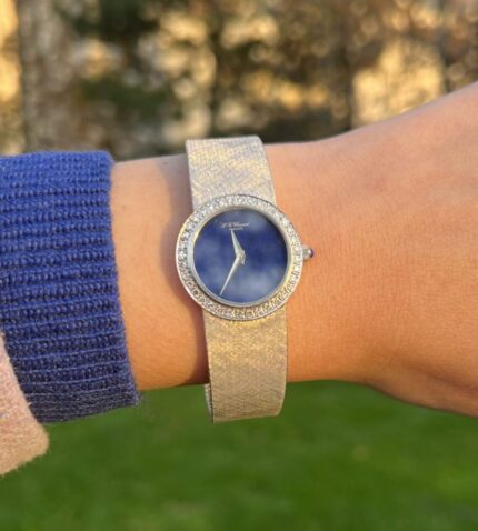Ceas mecanic Chopard din aur alb de 18k cu diamante naturale