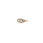 Inel autentic Art Deco din aur de 14k si platia cu diamante naturale