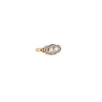 Inel autentic Art Deco din aur de 14k si platia cu diamante naturale