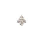 Inel autentic Art Deco din platina cu diamante naturale