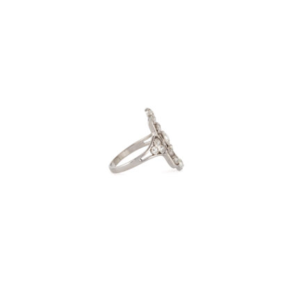 Inel autentic Art Deco din platina cu diamante naturale