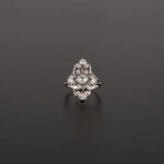 Inel autentic Art Deco din platina cu diamante naturale