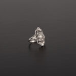 Inel autentic Art Deco din platina cu diamante naturale