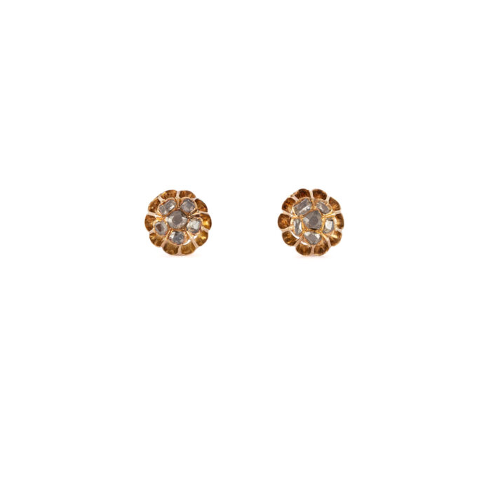 Cercei vintage din aur de 14k cu diamante naturale