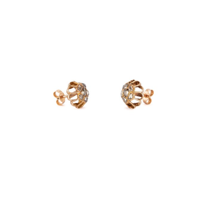 Cercei vintage din aur de 14k cu diamante naturale