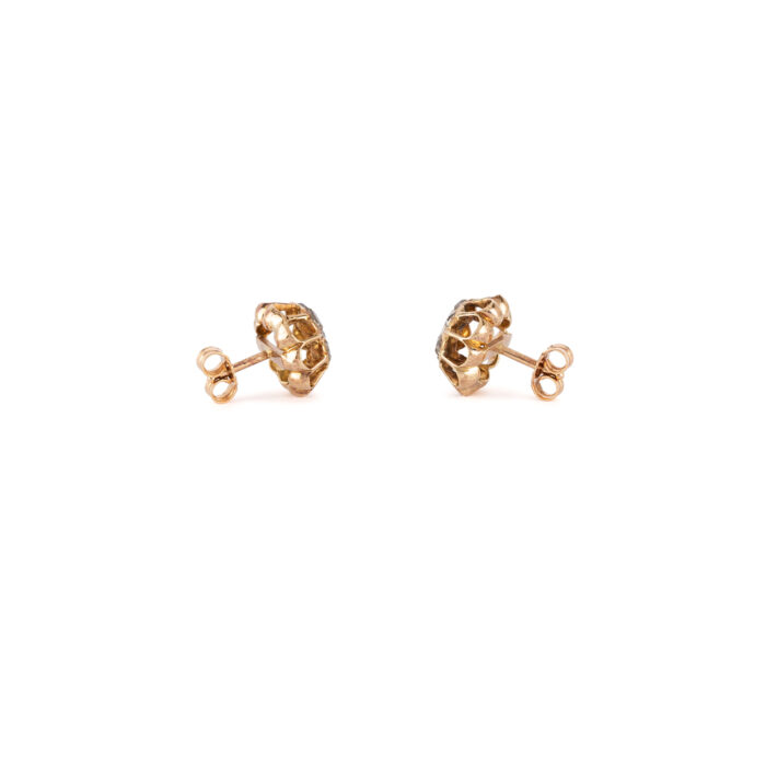 Cercei vintage din aur de 14k cu diamante naturale