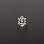 Inel autentic Art Deco din platina cu diamante naturale