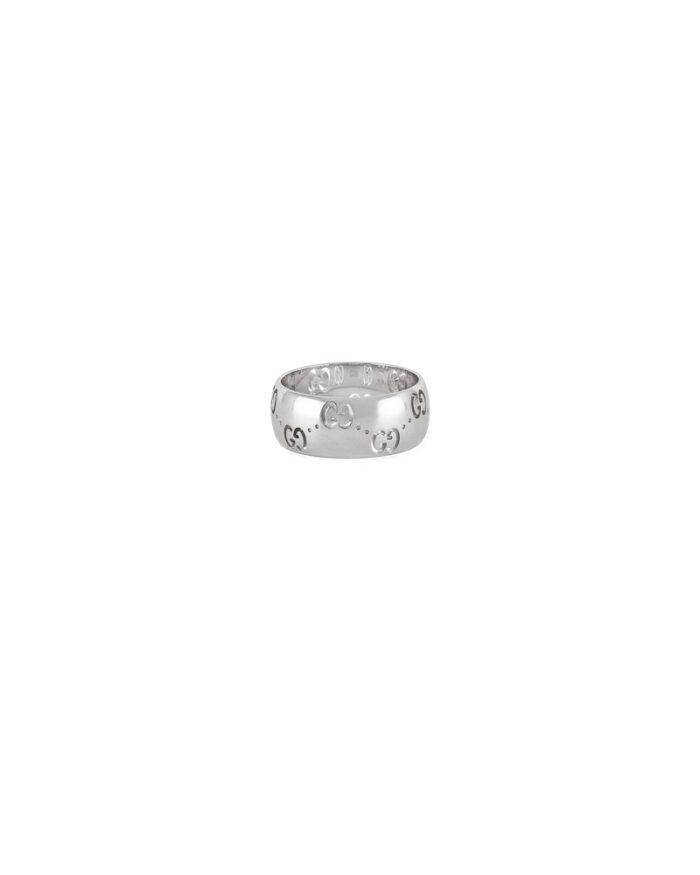 Inel original Gucci din aur alb de 18k