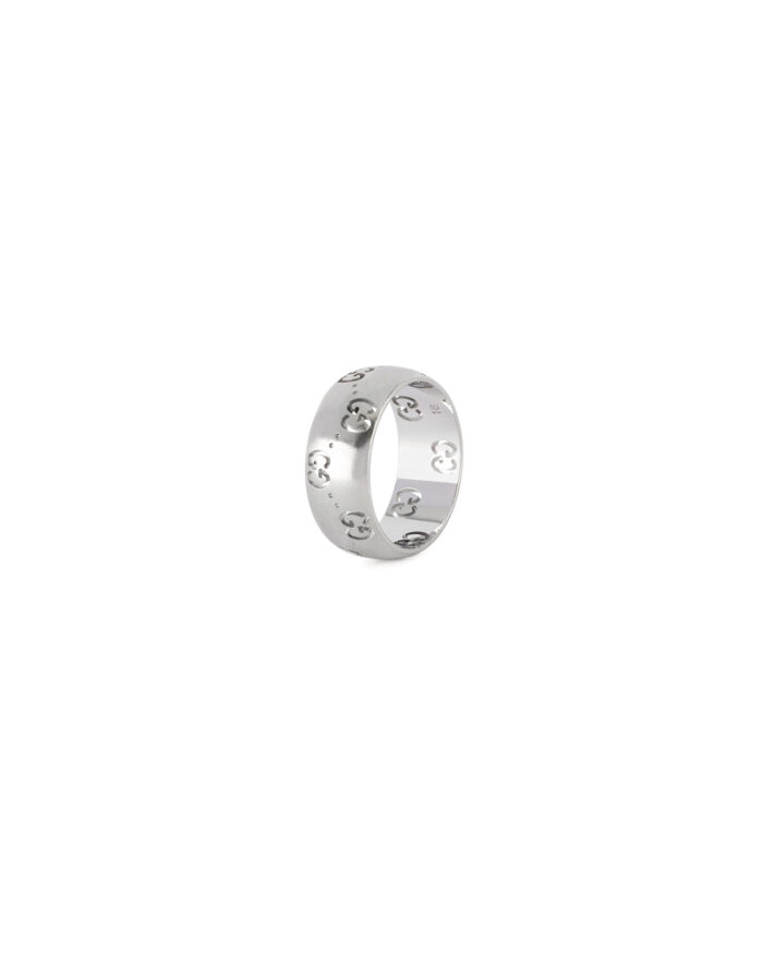 Inel original Gucci din aur alb de 18k